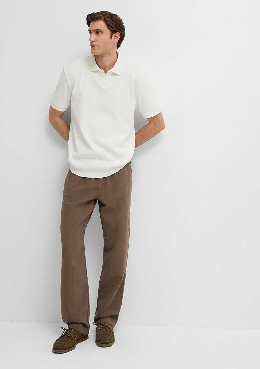 Mavi Beli Lastikli Kahverengi Regular Fit Erkek Pantolon 0010596-83866 (1)