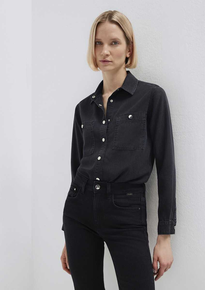 Mavi Betty Gold Klasik Antrasit Kadın Jean Gömlek 1210818-87811