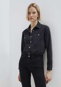 Mavi Betty Gold Klasik Antrasit Kadın Jean Gömlek 1210818-87811