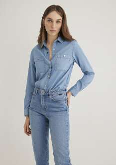 Mavi Betty Lt Blue Gold Kadın Jean Gömlek 1210818-89159 