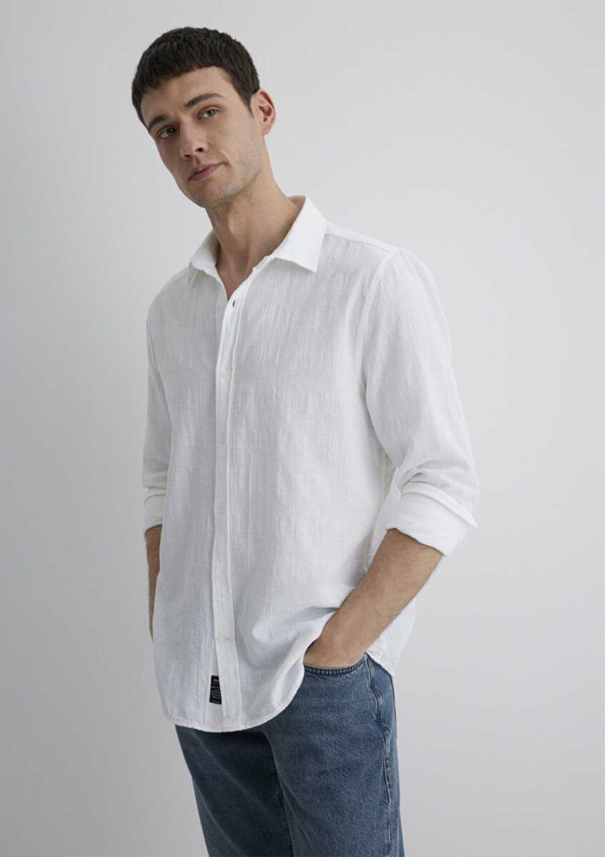 Mavi Beyaz Erkek Gömlek 0211548-70057