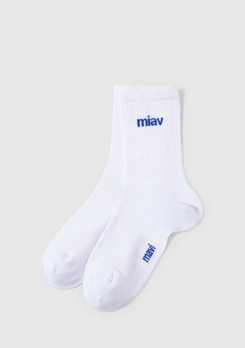 Mavi Beyaz Kadın Çorap 1912598-620 - Mavi