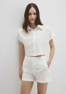 Mavi Beyaz Kadın Gömlek 1211170-70057