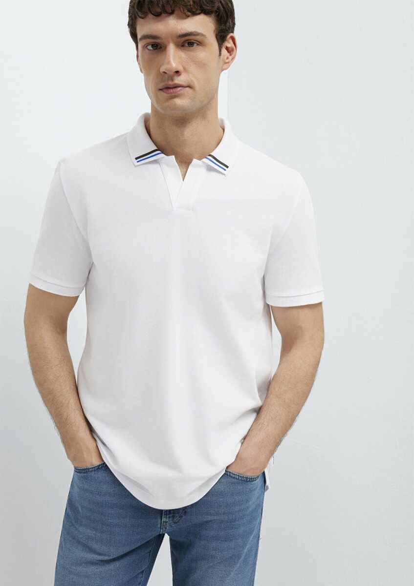 Mavi Beyaz Regular Fit Erkek Polo Tişört 0613368-620 - 1