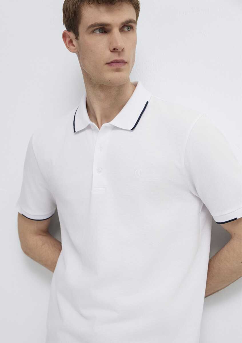 Mavi Beyaz Regular Fit Erkek Polo Tişört0613272-620 - 1