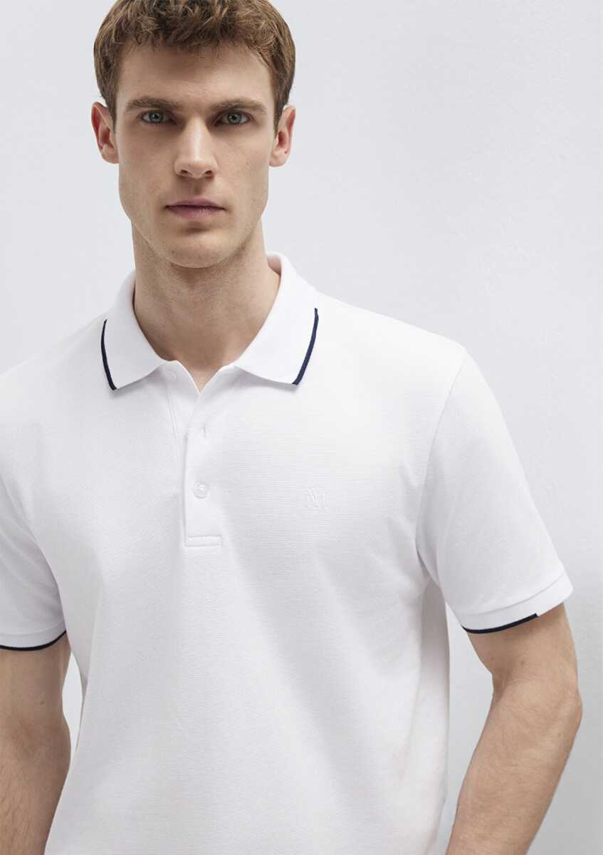 Mavi Beyaz Regular Fit Erkek Polo Tişört0613272-620 - 2