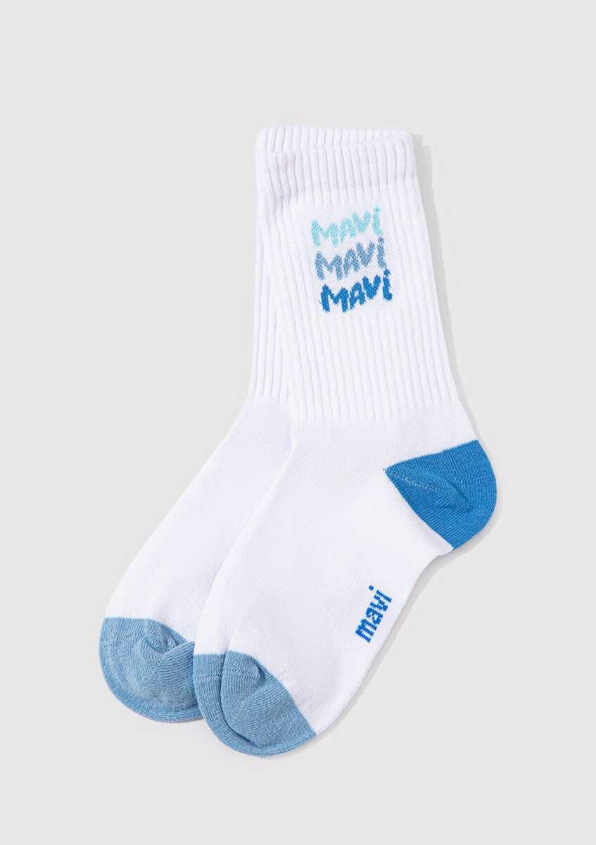 Mavi Beyaz Soket Kadın Çorap 1912415-620 - Mavi
