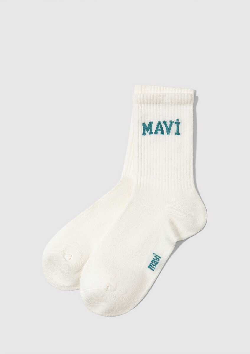 Mavi Beyaz Soket Kadın Çorap 1912726-21649 - Mavi