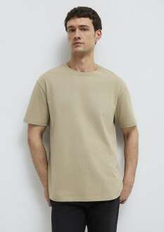 Mavi Bisiklet Yaka Bej Basic Loose Fit Erkek Tişört 0611596-70360 