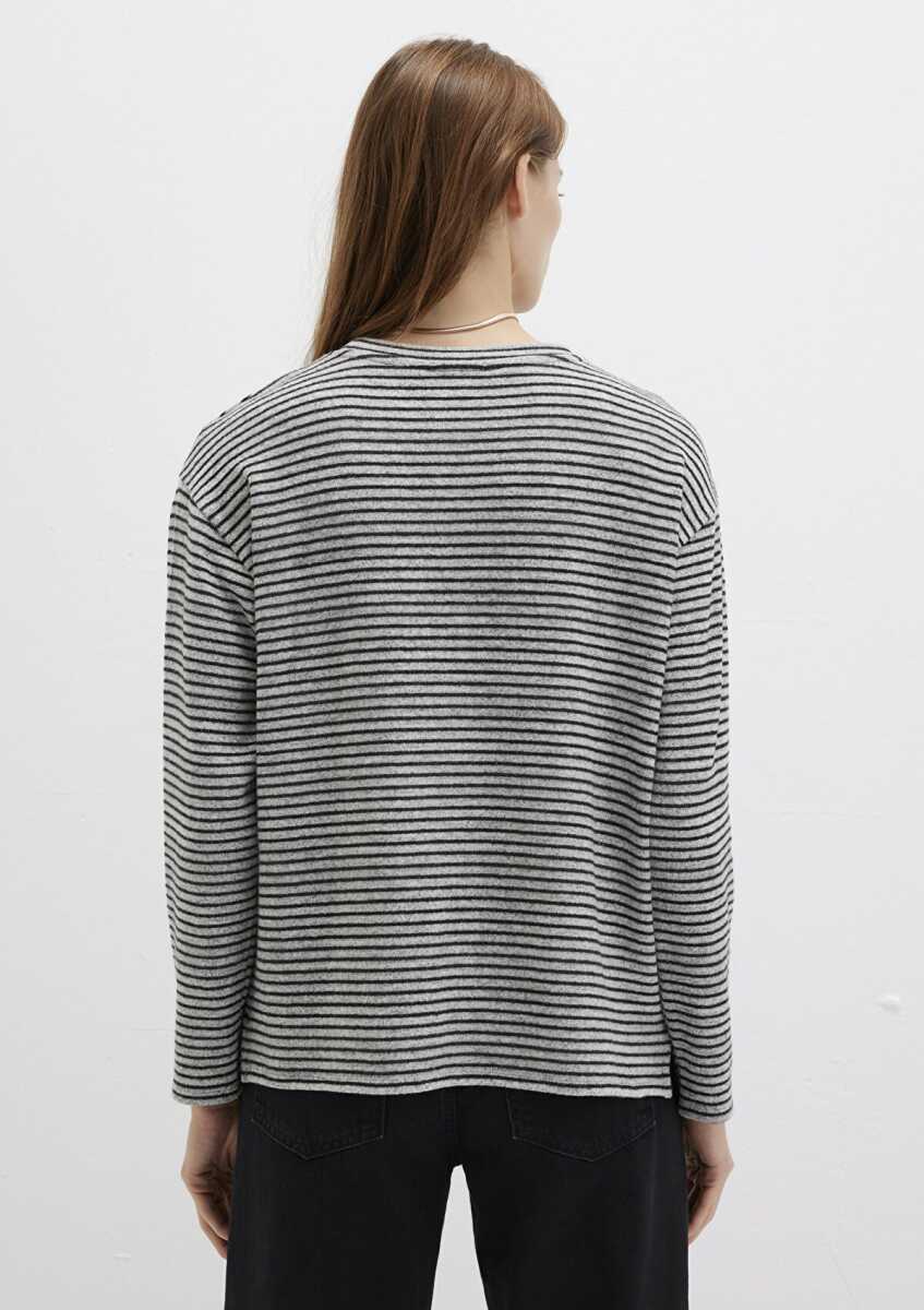 Mavi Bisiklet Yaka Çizgili Regular Fit Kadın Sweat 1613600-85407 - 5