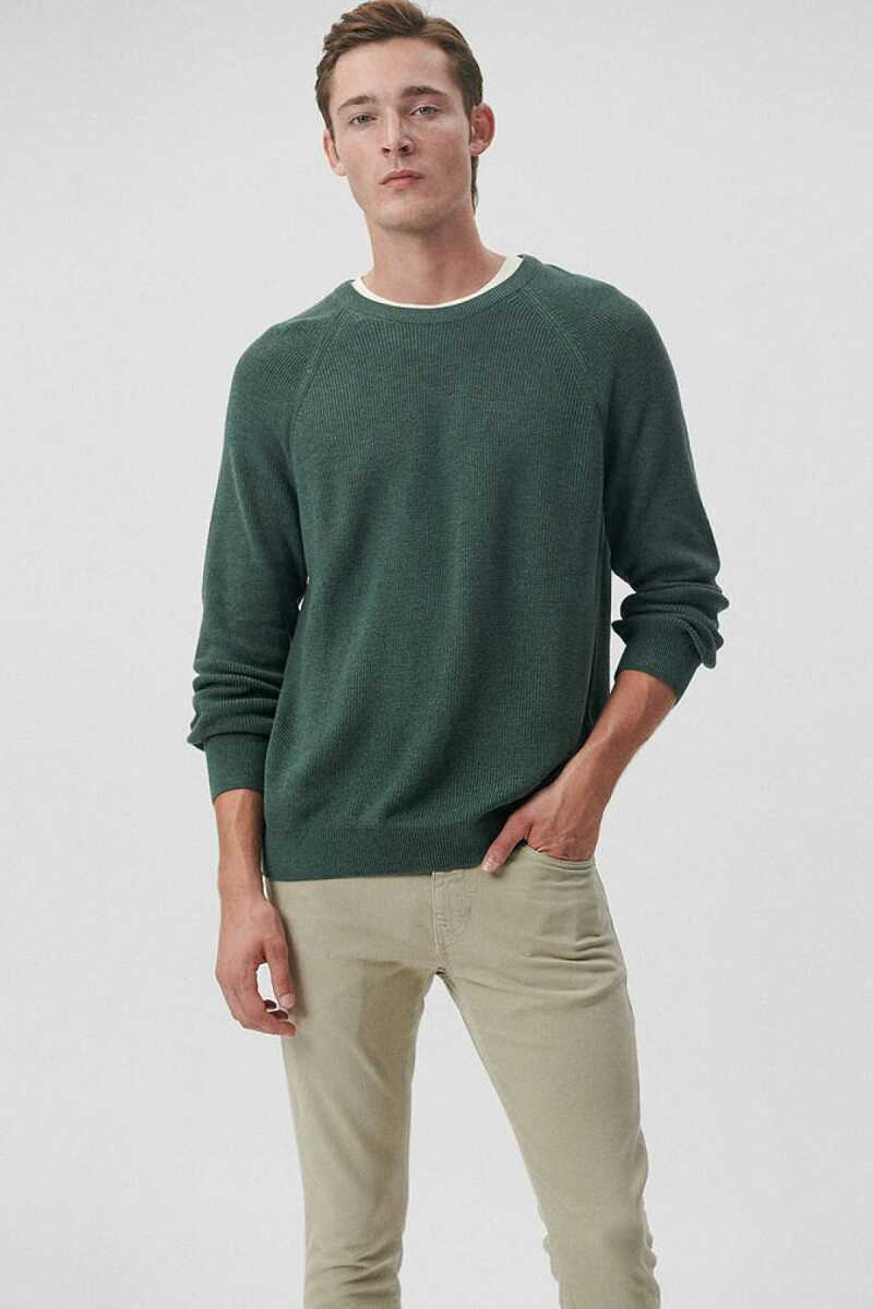 Mavi Bisiklet Yaka Derin Orman Yeşili Erkek Kazak 0710136-71580