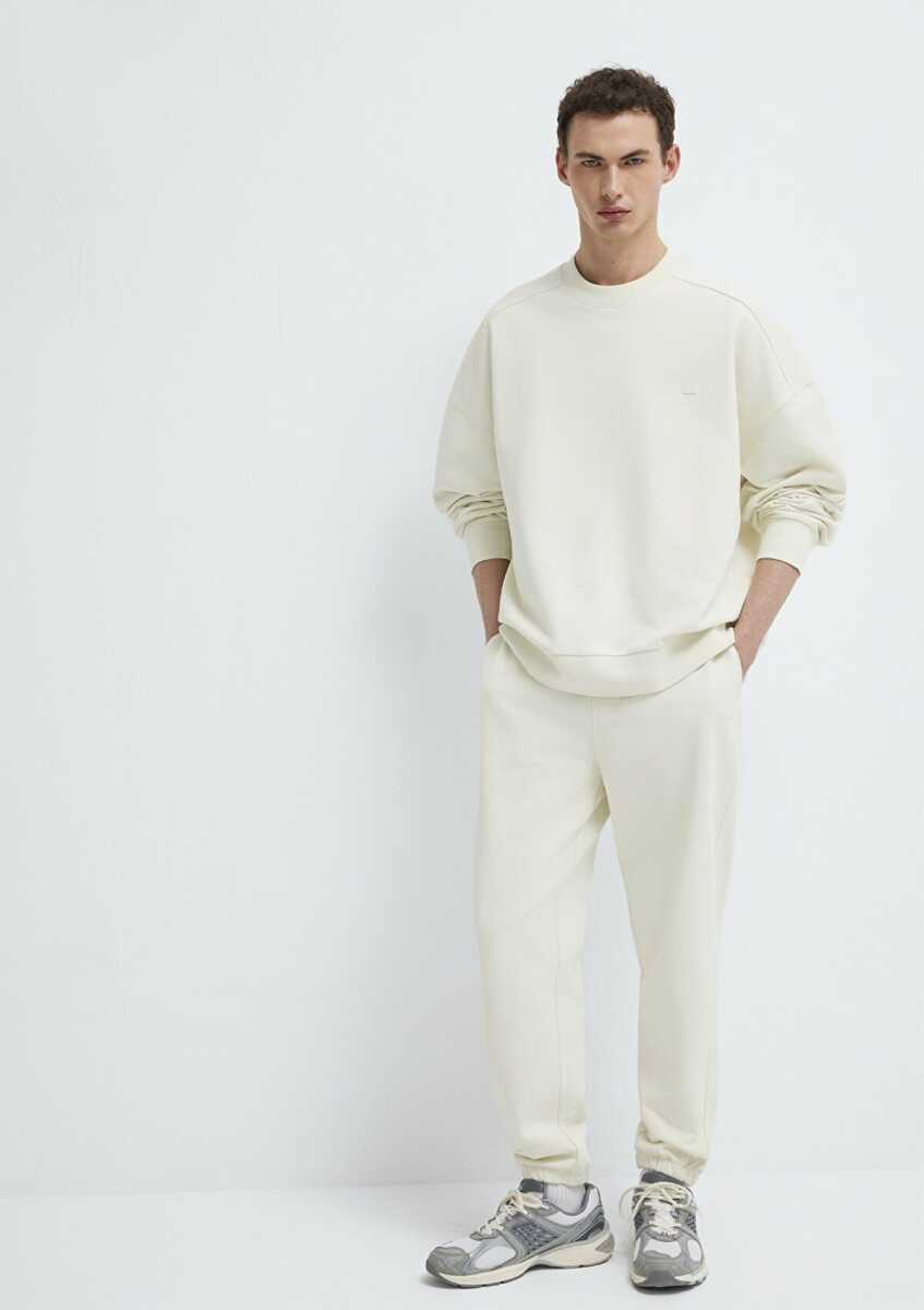 Mavi Bisiklet Yaka Ekru Boxy Fit Erkek Sweatshirt 0S10550-71610 (1)