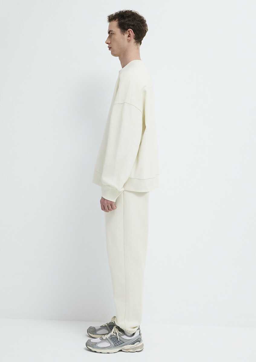 Mavi Bisiklet Yaka Ekru Boxy Fit Erkek Sweatshirt 0S10550-71610 - 5