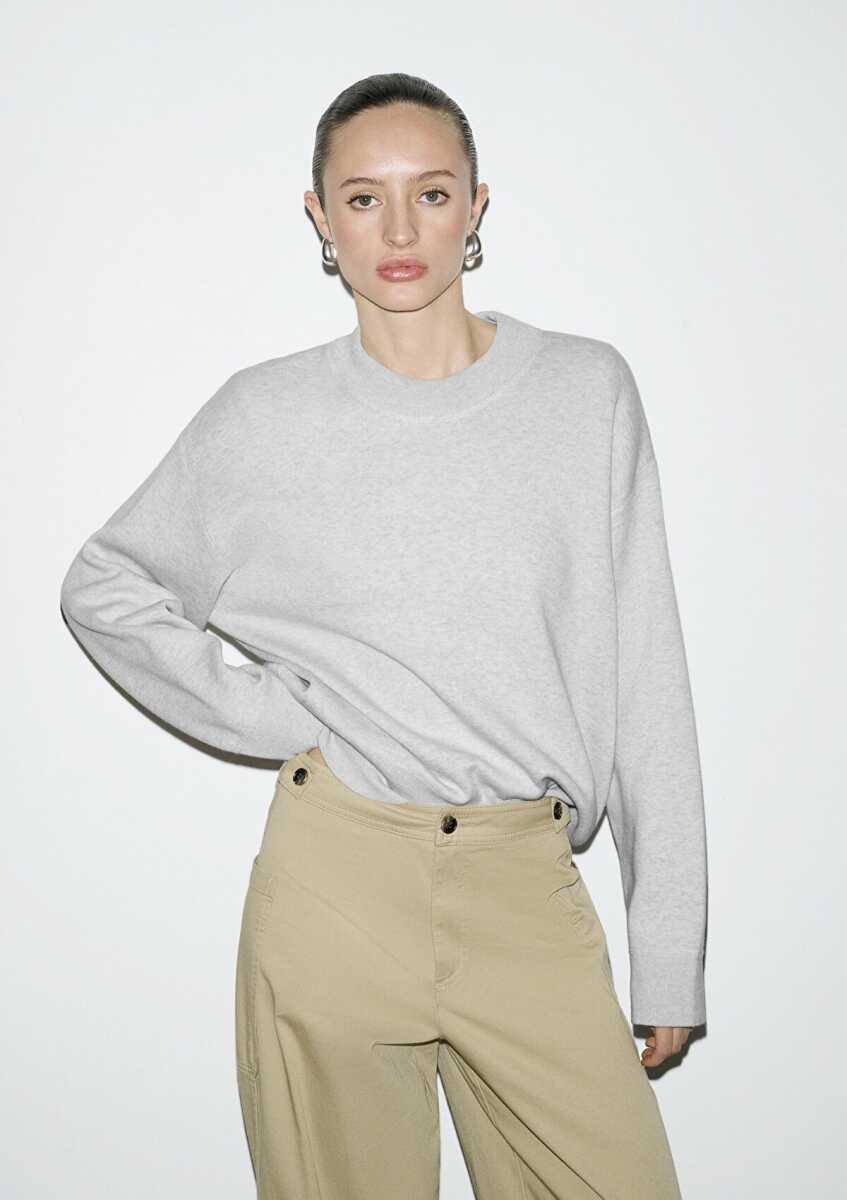 Mavi Bisiklet Yaka Gri Oversize Kadın Kazak 1710883-83096 (1)