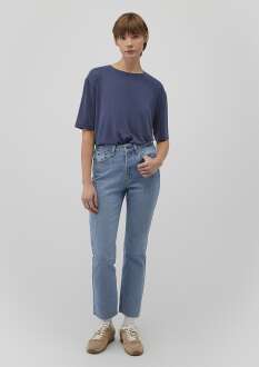 Mavi Bisiklet Yaka İndigo Mavi Kadın Tişört 1611897-70487