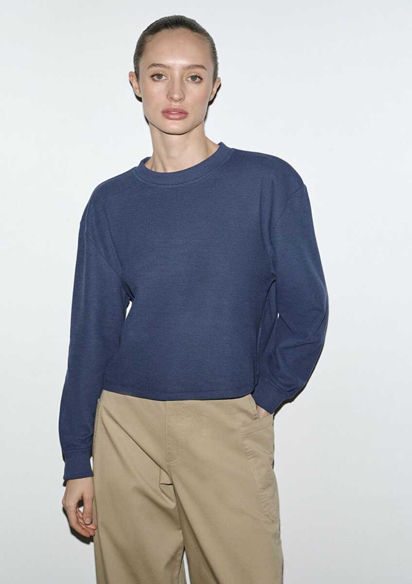 Mavi Bisiklet Yaka Kadın Sweat 1S10508-70487 - Mavi (1)