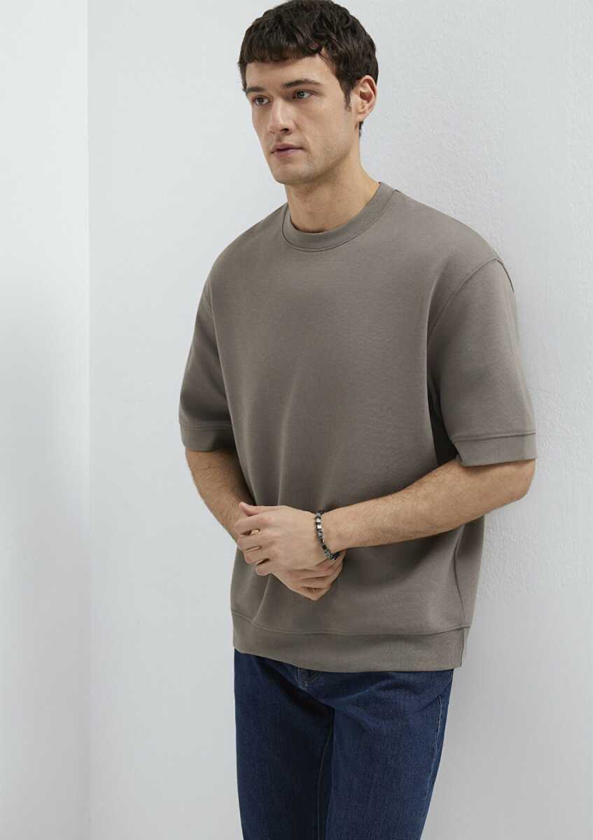 Mavi Bisiklet Yaka Kahverengi Loose Fit Erkek Tişört 0611614-87875 - 3