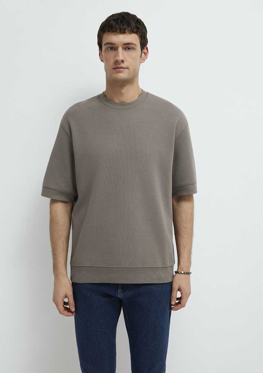 Mavi Bisiklet Yaka Kahverengi Loose Fit Erkek Tişört 0611614-87875 - 4
