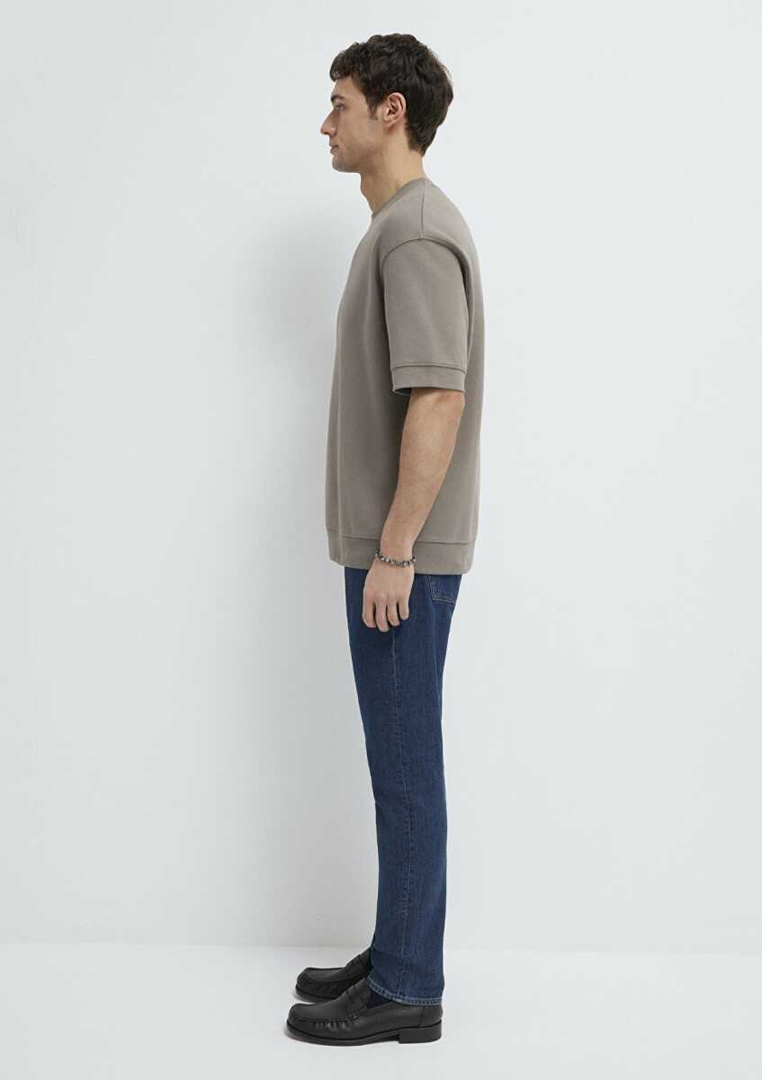 Mavi Bisiklet Yaka Kahverengi Loose Fit Erkek Tişört 0611614-87875 - 5