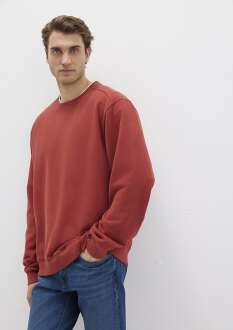 Mavi Bisiklet Yaka Kırmızı Loose Fit Erkek Sweat 0S10482-70457 