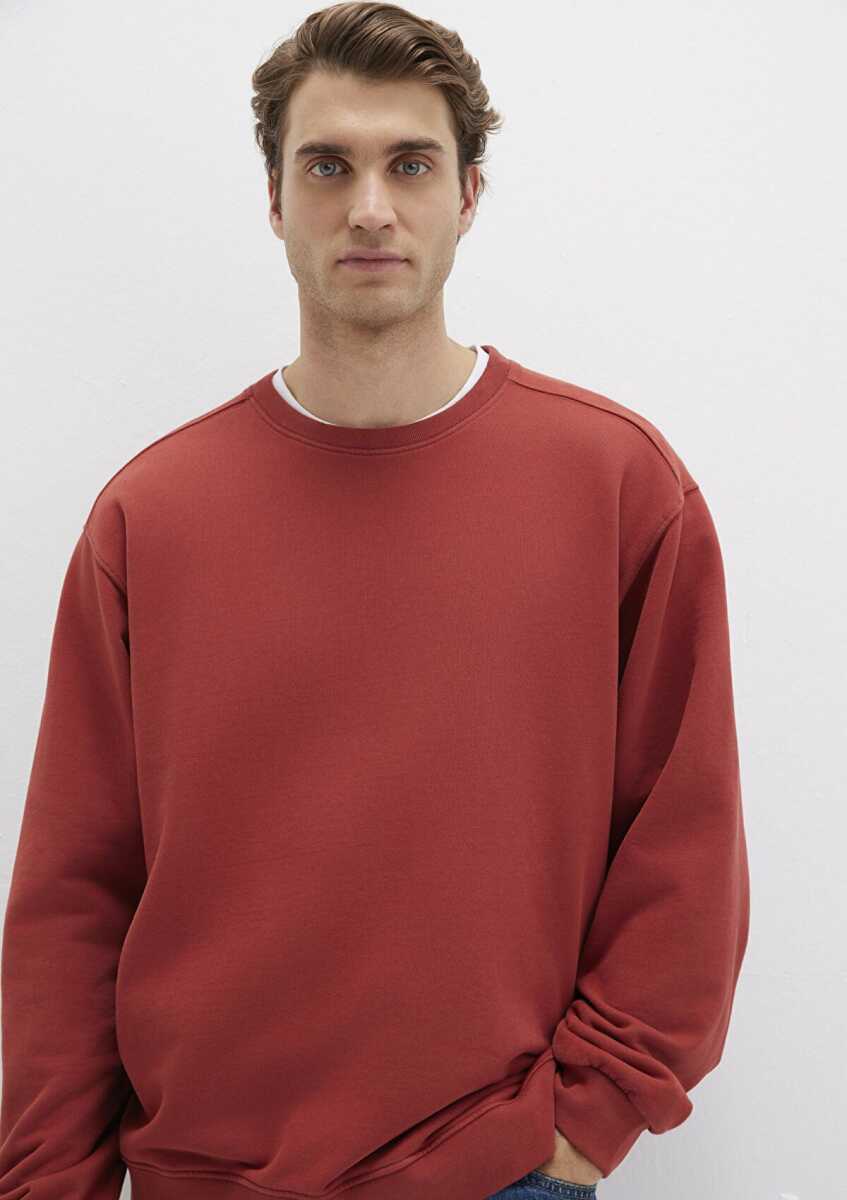 Mavi Bisiklet Yaka Kırmızı Loose Fit Erkek Sweat 0S10482-70457 - 2