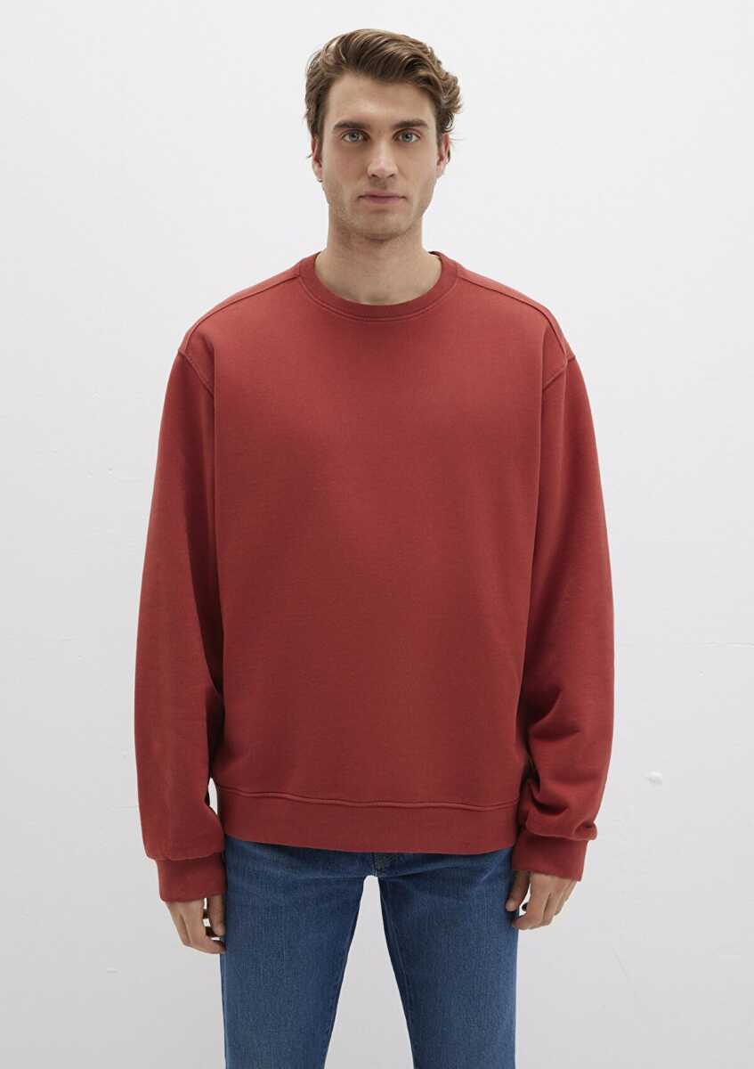 Mavi Bisiklet Yaka Kırmızı Loose Fit Erkek Sweat 0S10482-70457 - 3