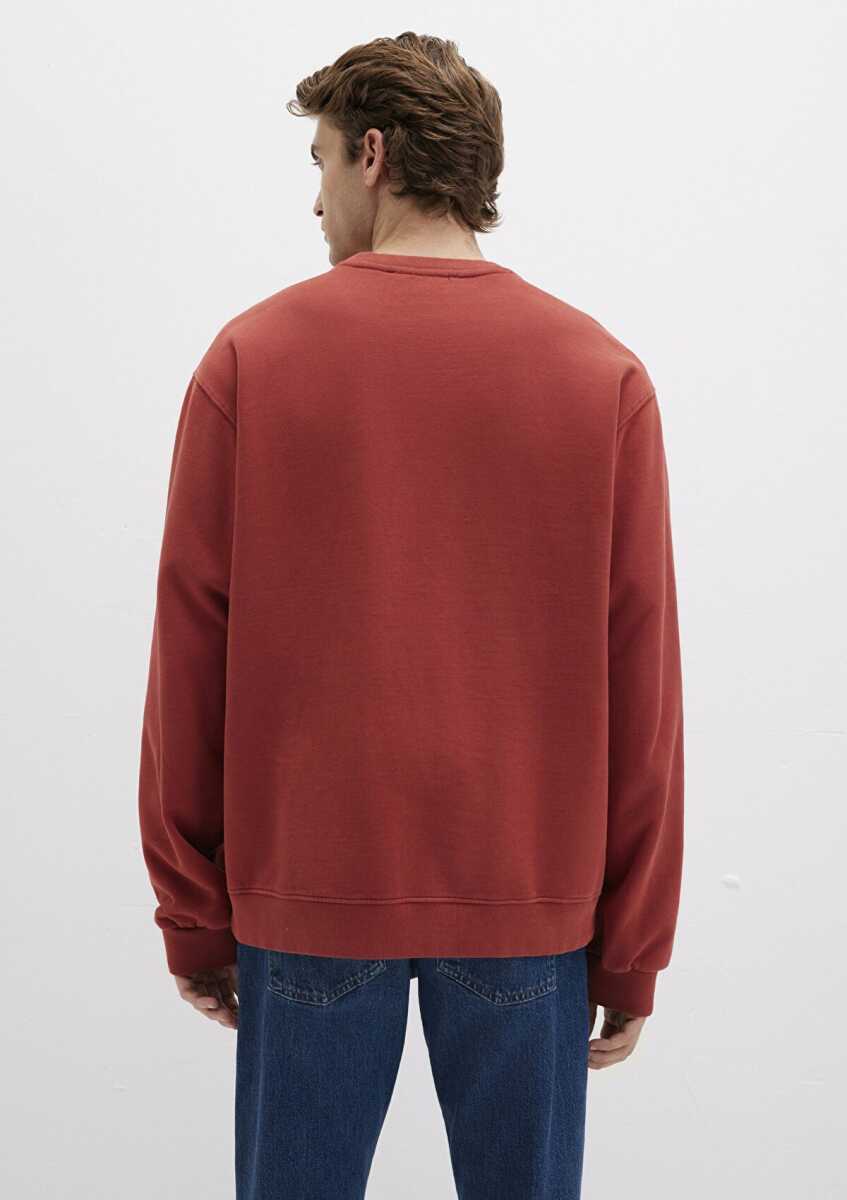 Mavi Bisiklet Yaka Kırmızı Loose Fit Erkek Sweat 0S10482-70457 - 4