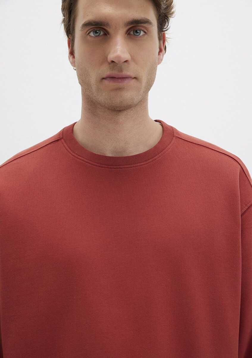 Mavi Bisiklet Yaka Kırmızı Loose Fit Erkek Sweat 0S10482-70457 - 5