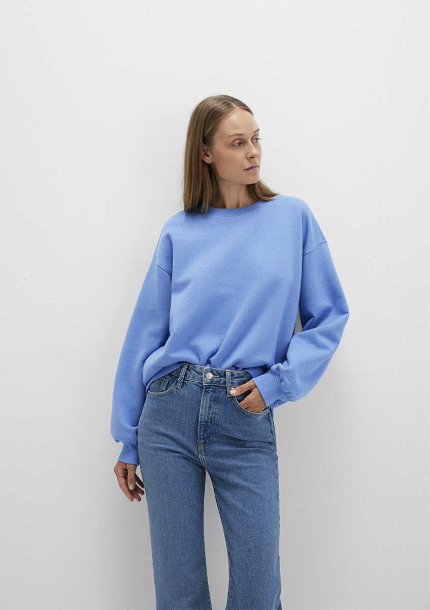 Mavi Bisiklet Yaka Loose Fit Mavi Basic Kadın Sweat 1610198-70790 - 2