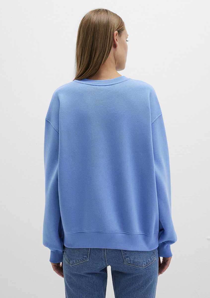 Mavi Bisiklet Yaka Loose Fit Mavi Basic Kadın Sweat 1610198-70790 - 4