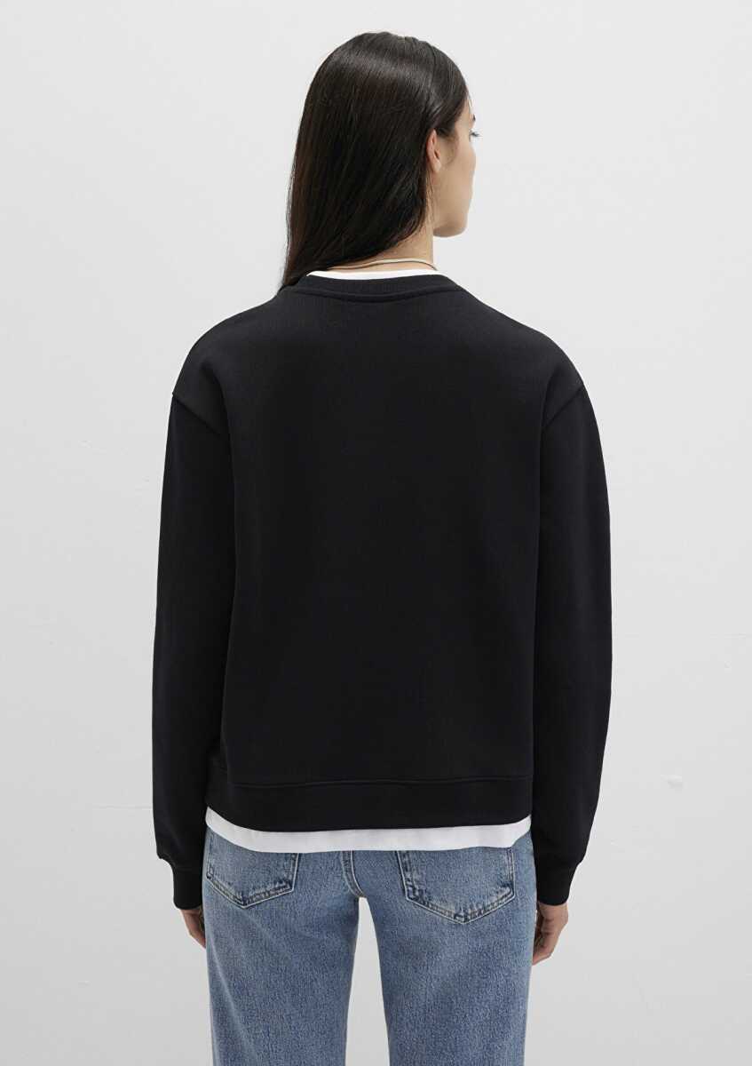Mavi Bisiklet Yaka Loose Fit Siyah Kadın Sweat 1S10435-900 - 4