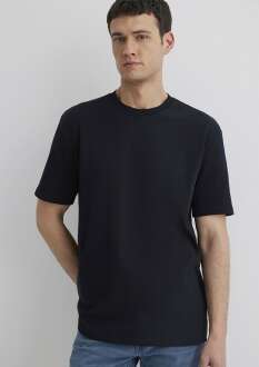 Mavi Bisiklet Yaka Siyah Erkek Tişört 0611596-900 