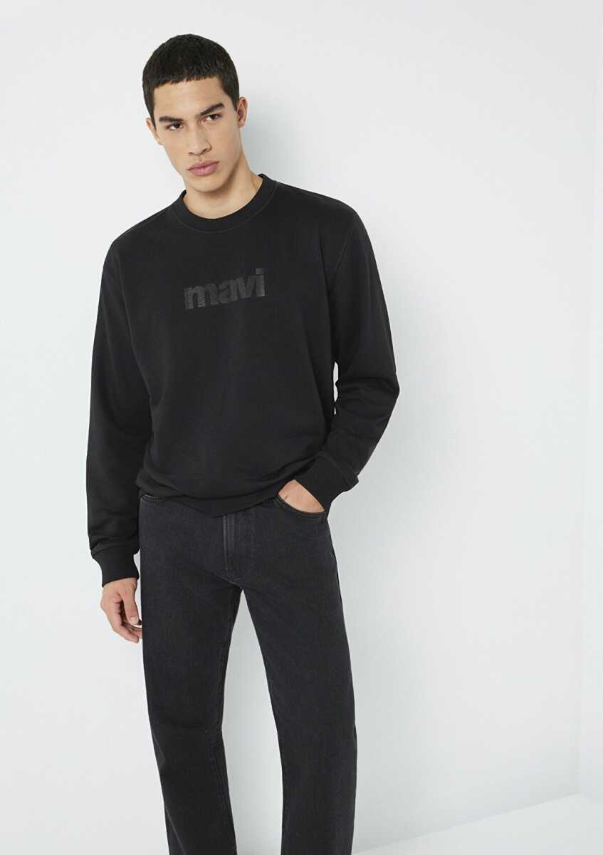 Mavi Bisiklet Yaka Siyah Loose Fit Erkek Sweat 0S10551-900 - Mavi