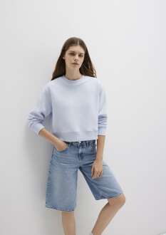 Mavi Bisklet Yaka Loose Fit Kadın Sweat 1S10387-89201