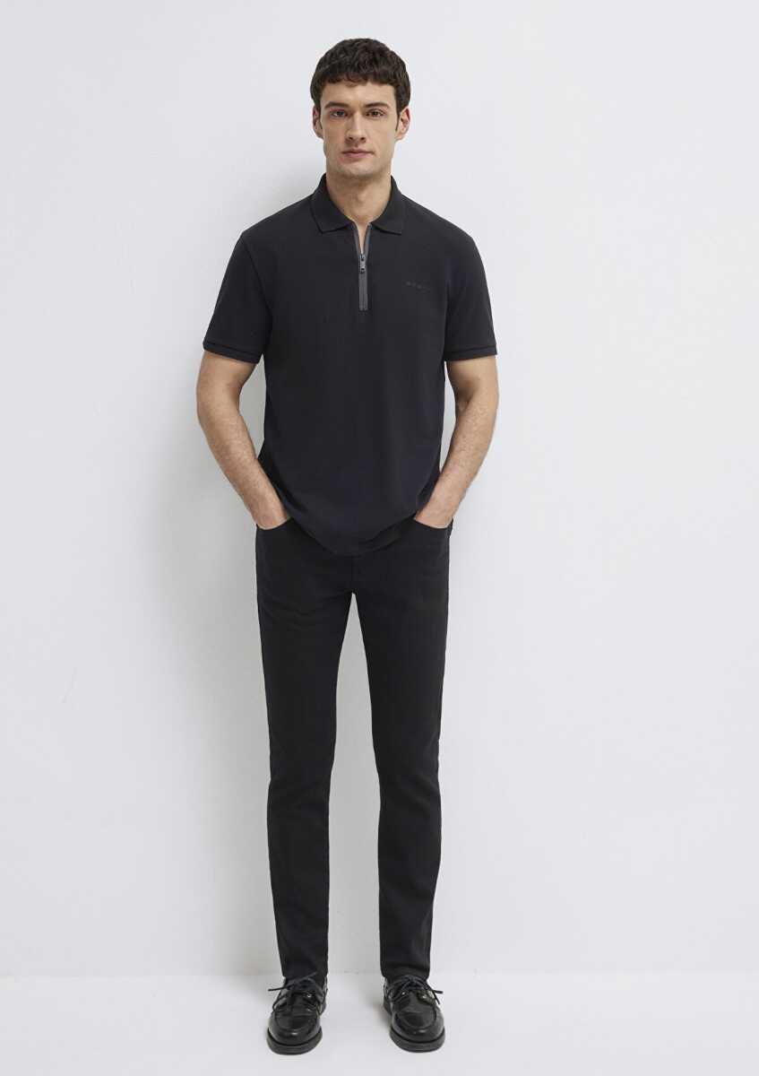 Mavi Black Fermuarlı Siyah Regular Fit Erkek Polo Tişört 0613137-900 - 3