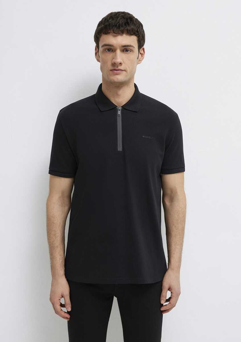 Mavi Black Fermuarlı Siyah Regular Fit Erkek Polo Tişört 0613137-900 - 4