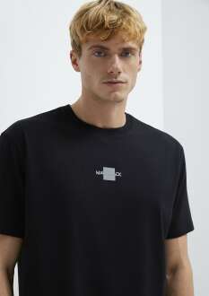 Mavi Black Reflektörlü Siyah Loose Fit Erkek Tişört 0613132-900