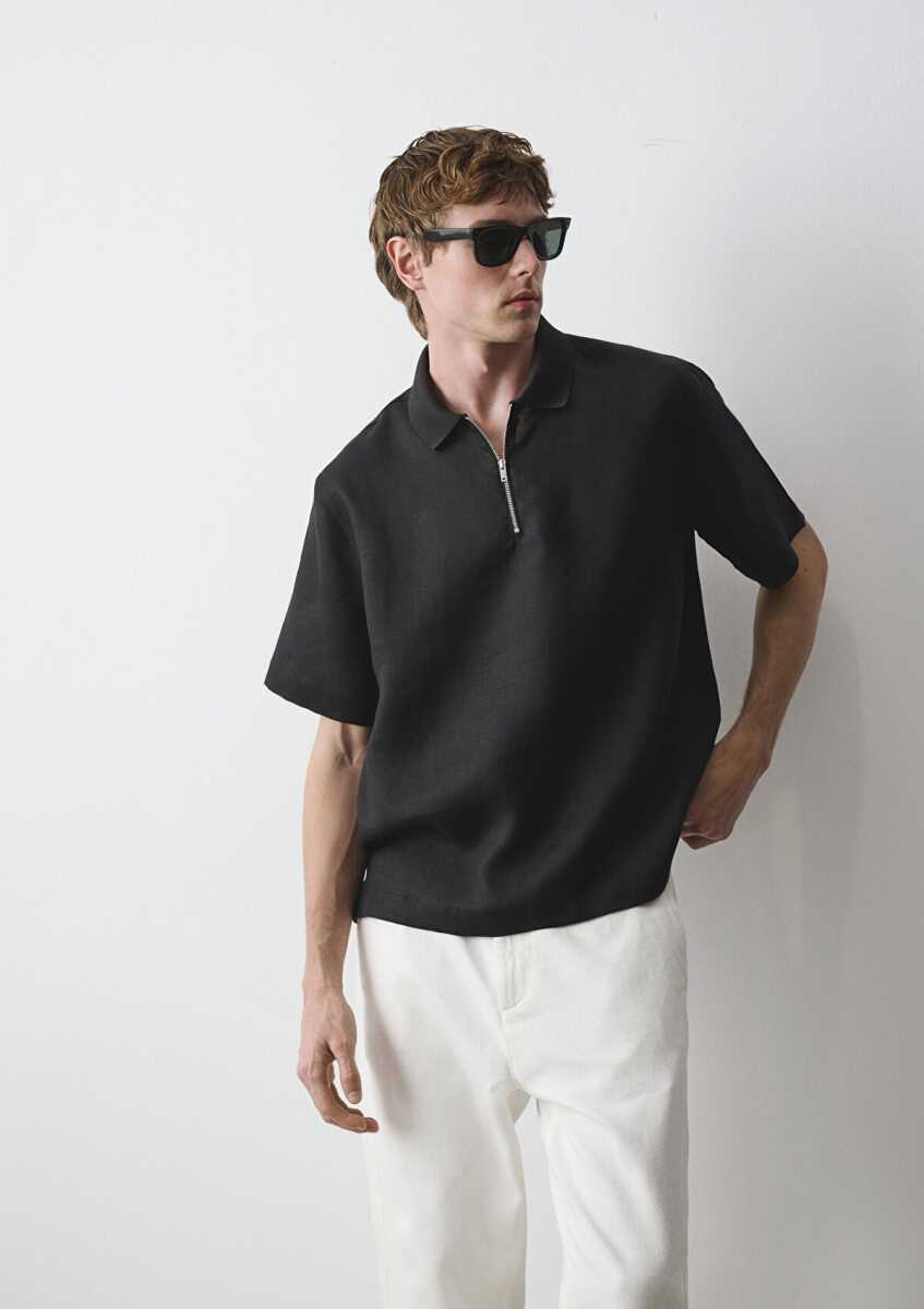 Mavi Black Siyah Loose Fit Erkek Keten Gömlek 0211964-900
