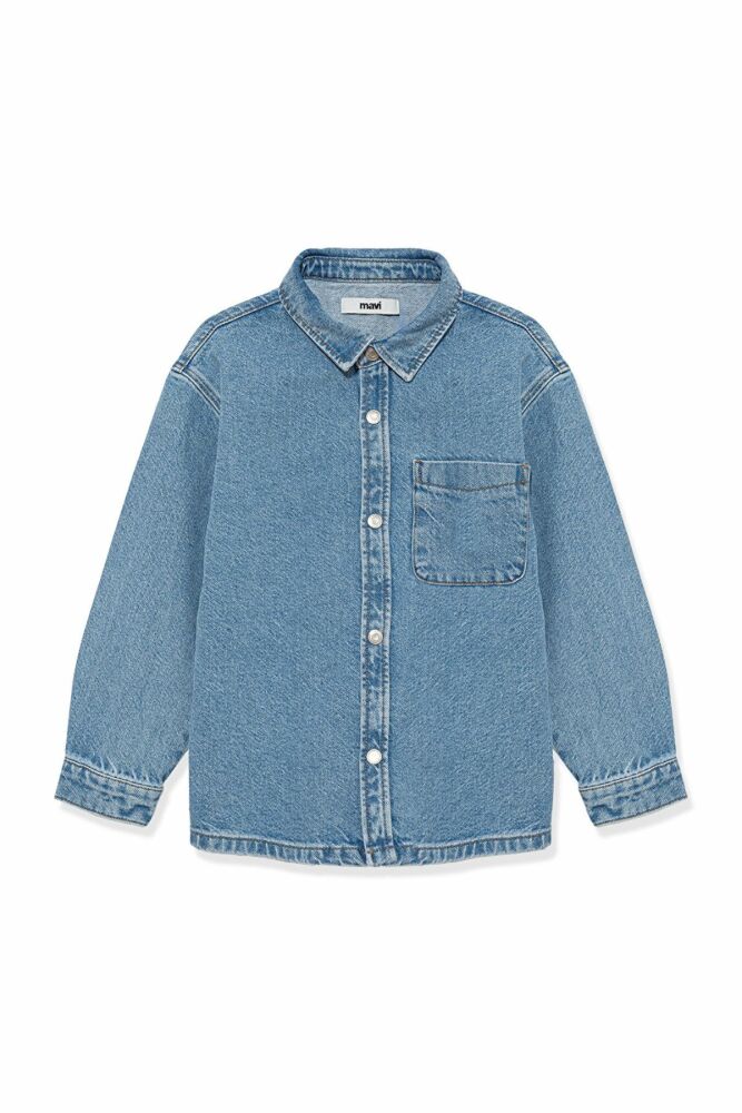 Mavi Bob 90 lar İndigo Mavisi Çocuk Jean Gömlek 6210000-86709 (1)