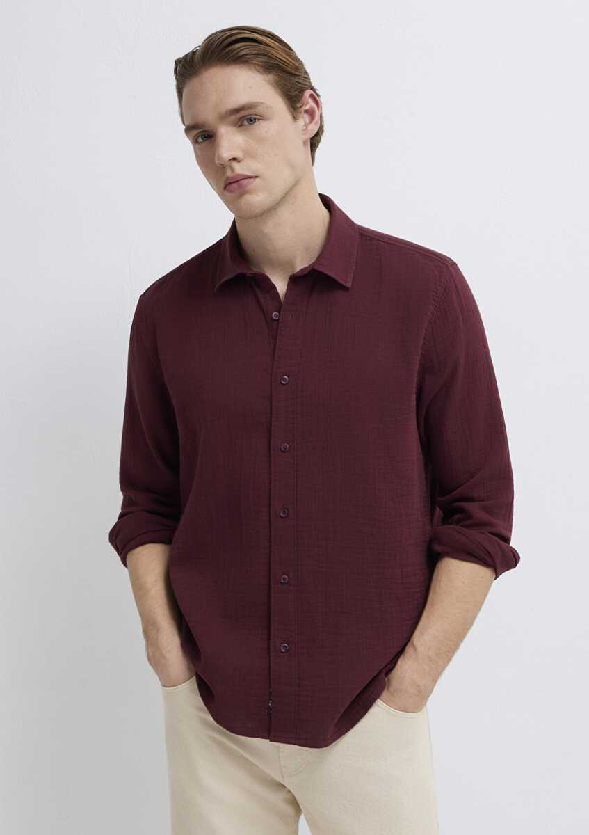Mavi Bordo Regular Fit Erkek Gömlek 0211518-70426 - 1