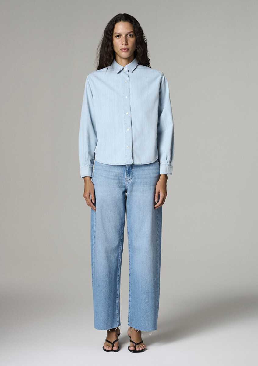 Mavi Carlıa Bleached Classın Denim Kadın Jean Gömlek 1210924-A1586 - 3