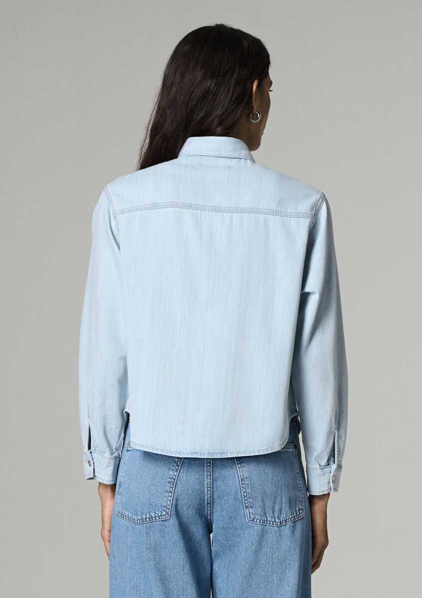 Mavi Carlıa Bleached Classın Denim Kadın Jean Gömlek 1210924-A1586 - 4