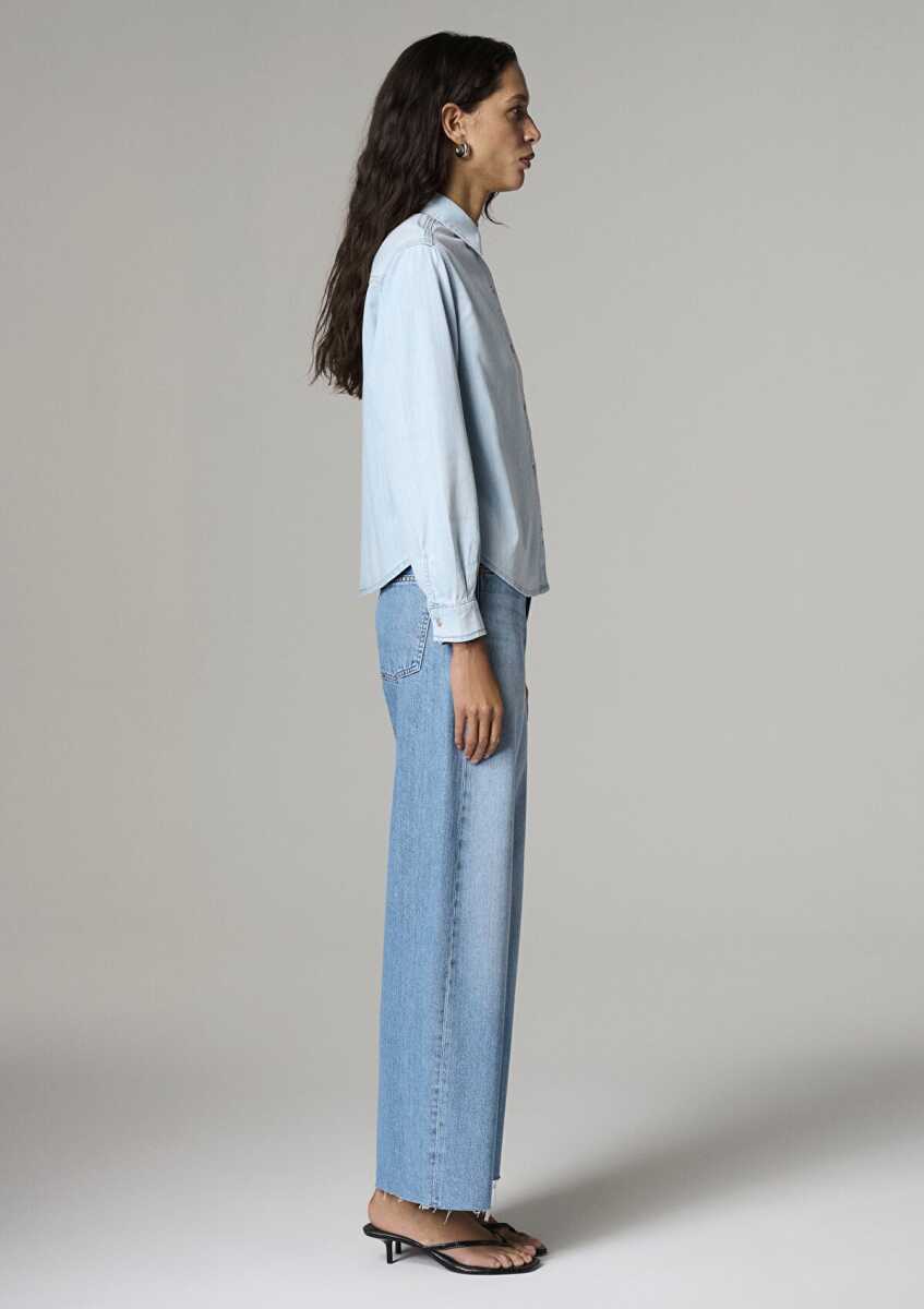 Mavi Carlıa Bleached Classın Denim Kadın Jean Gömlek 1210924-A1586 - 5
