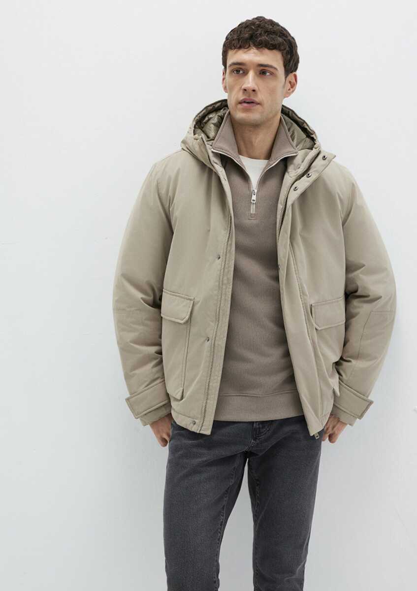 Mavi Cep Detaylı Kapüşonlu Bej Erkek Mont 0110657-70355 - Mavi