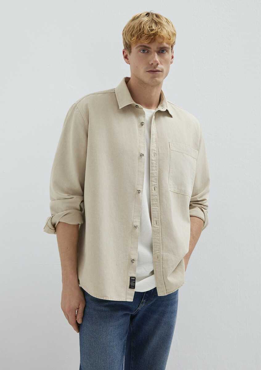 Mavi Cepli Bej Erkek Gömlek 0211827-70004 - Mavi