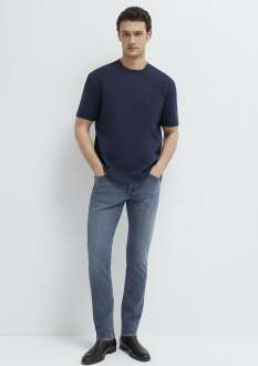 Mavi Cepli Lacivert Basic Loose Fit Erkek Tişört 0613339-86623