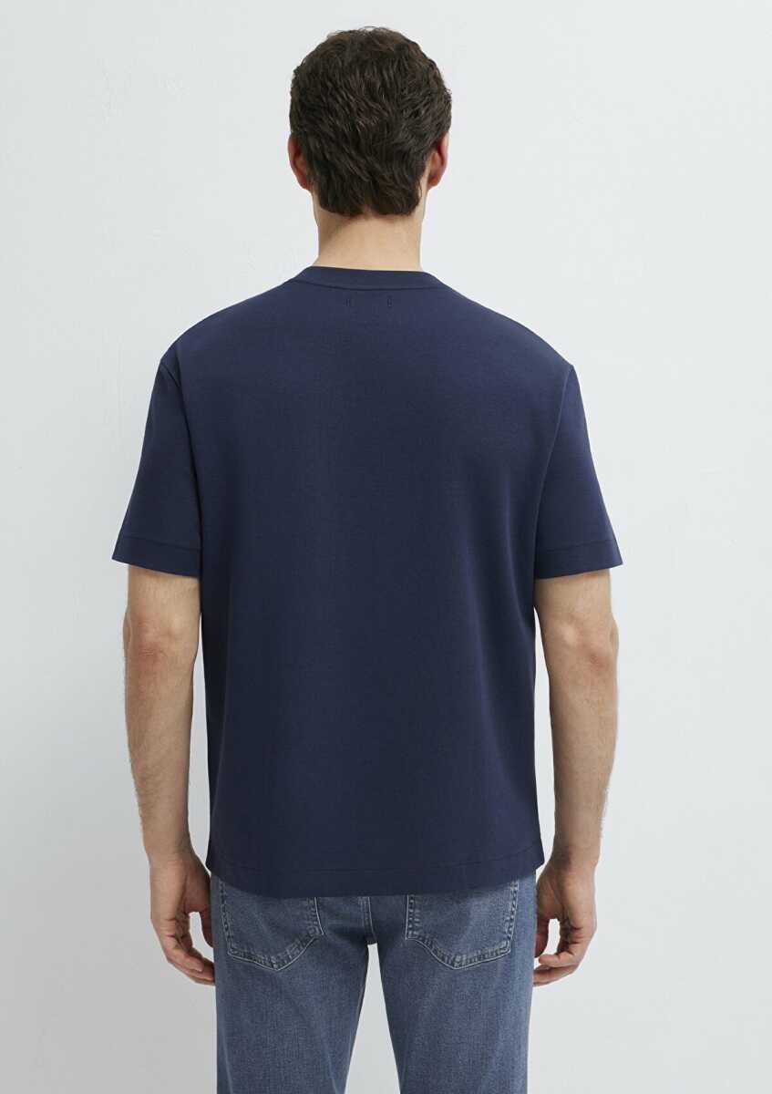 Mavi Cepli Lacivert Basic Loose Fit Erkek Tişört 0613339-86623 - 5