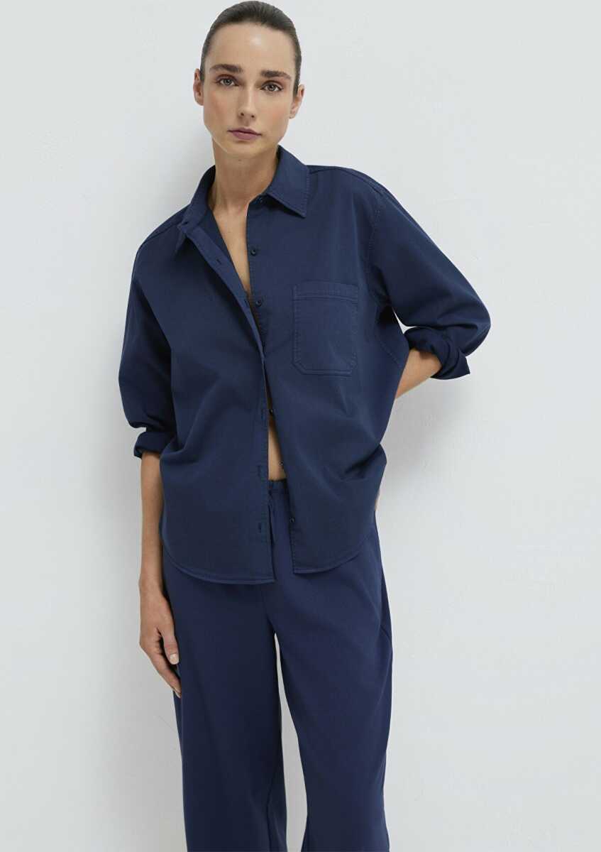 Mavi Cepli Lacivert Loose Fit Kadın Gömlek 1211385-70497 (1)