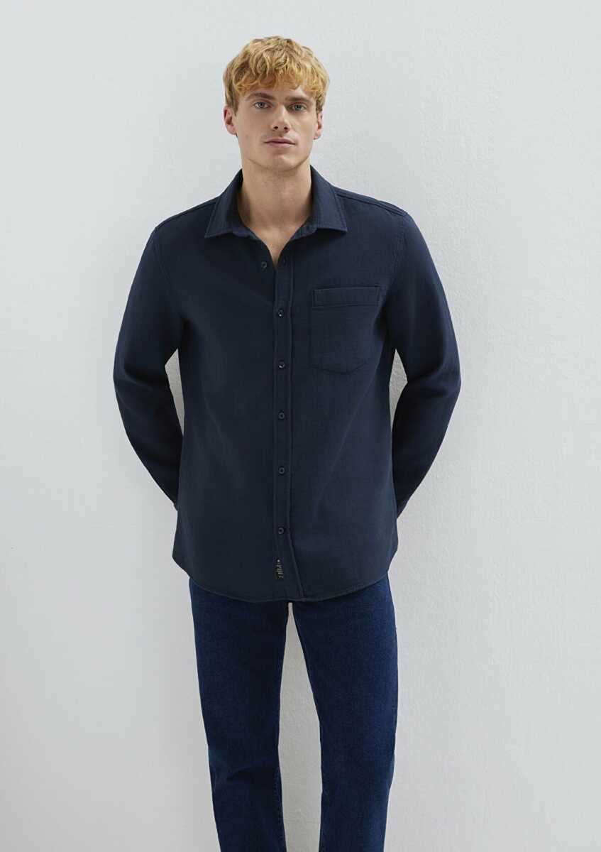 Mavi Cepli Lacivert Regular Fit Erkek Gömlek 0211898-86623 - 2