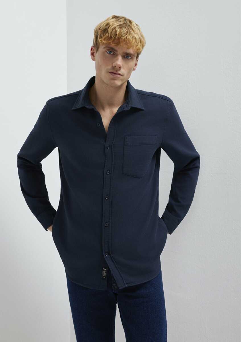 Mavi Cepli Lacivert Regular Fit Erkek Gömlek 0211898-86623 - 3